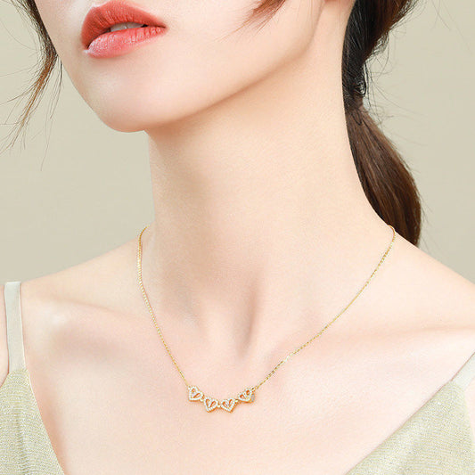 Flip-Style Leaf-to-Heart Clavicle Necklace