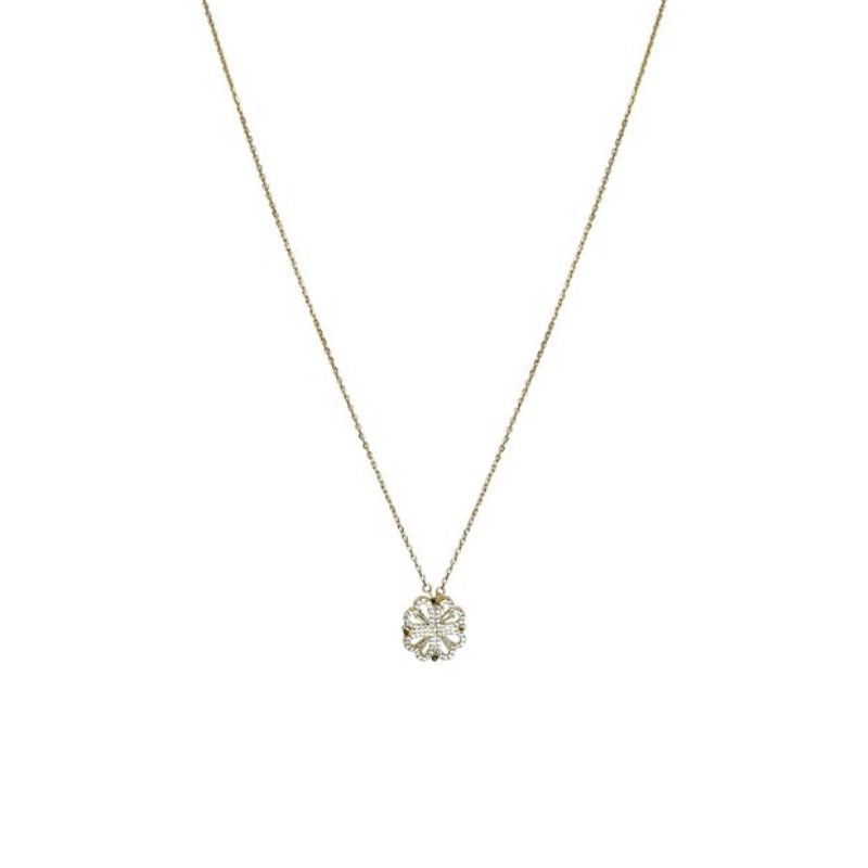 Flip-Style Leaf-to-Heart Clavicle Necklace