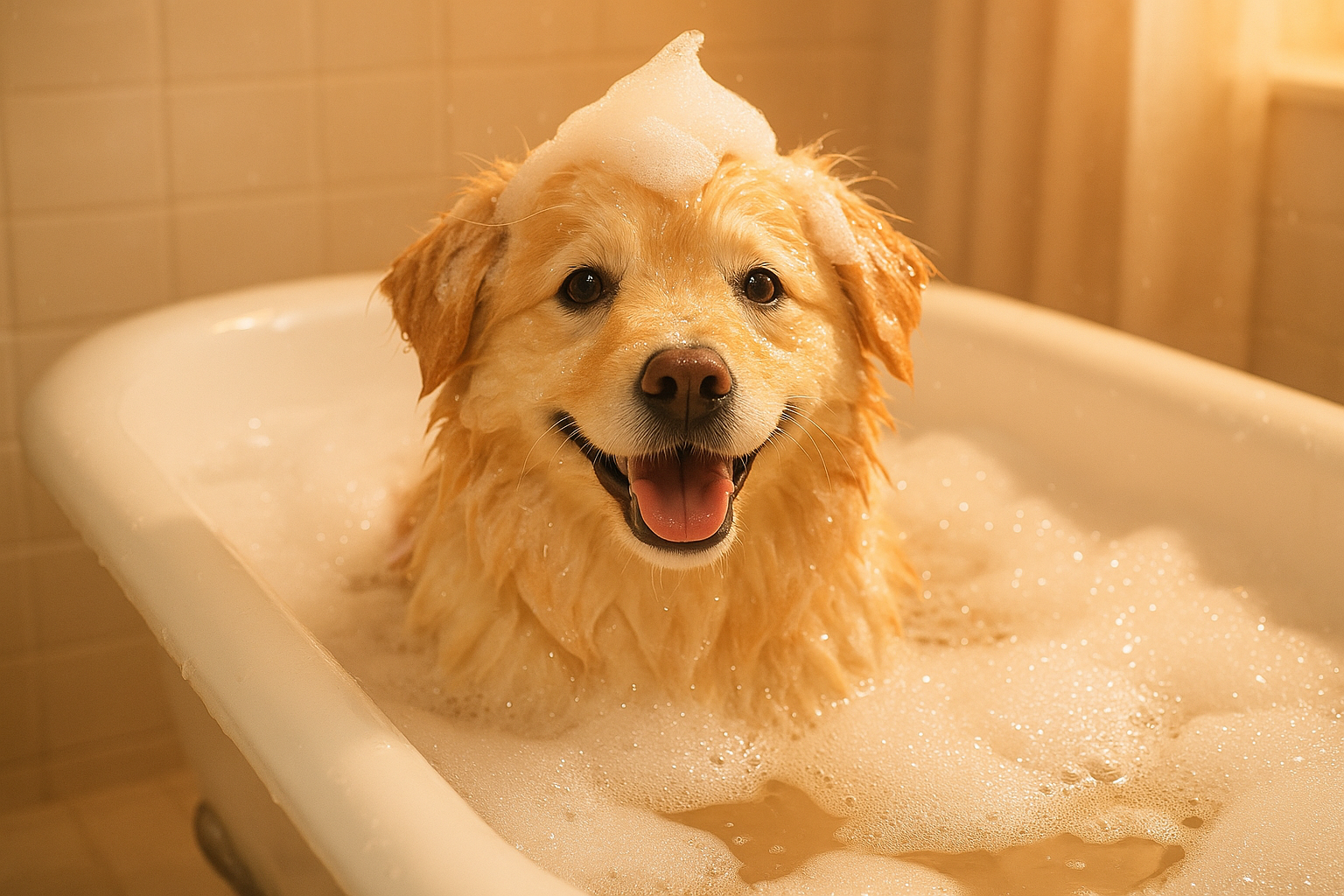 dog bathing cute dog looks clean
